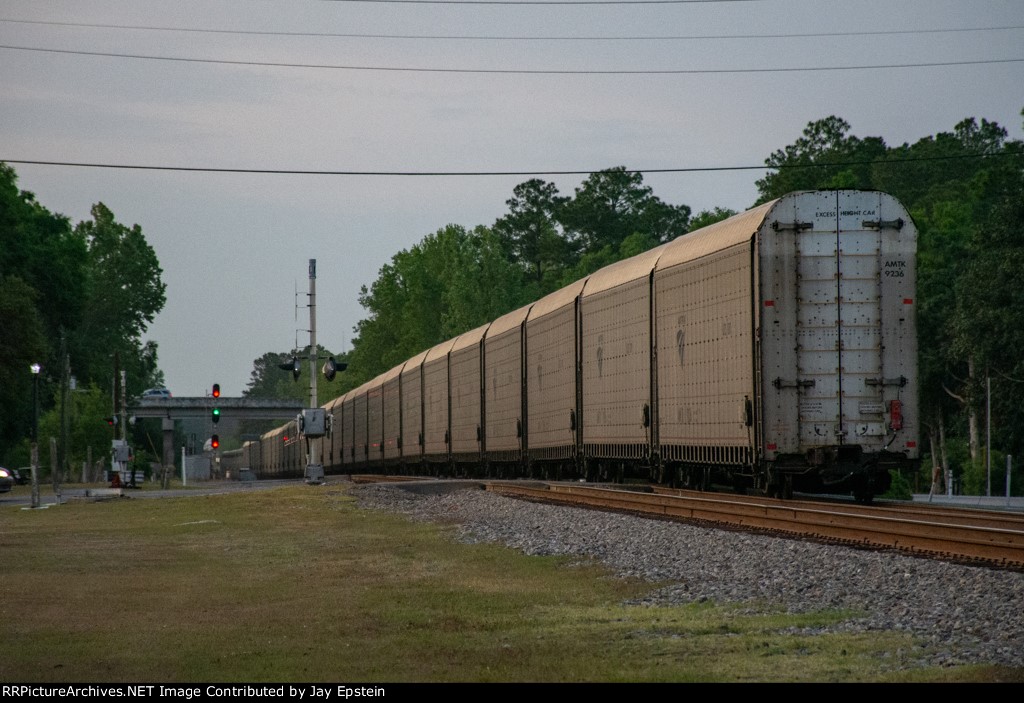 The tail end of the Auto Train passes through Folkston